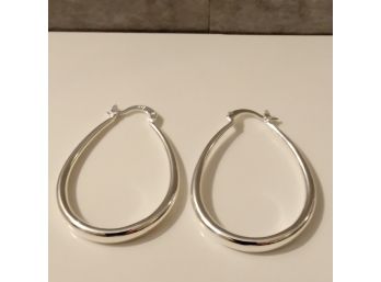 Beautiful Fashion Silver Tone U Shaped Hoops