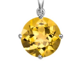 1/2 CTW Citrine 14k White Gold Pendant