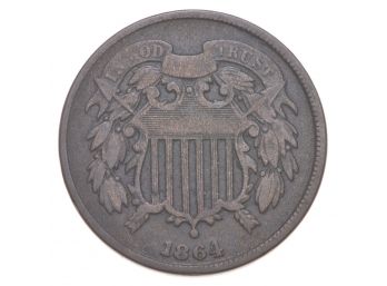 1864 Union Shield Two Cent Piece