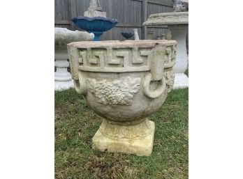 Large Vintage Cast Cement Urn For Planter