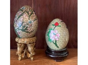 Two Cloisonn Eggs