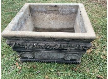 Large Cast Stone Square Planter Manufactured By Garden Stone, Canada