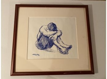 Artist Signed Life Drawing Sketch