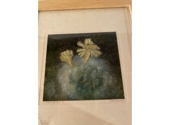 Signed & Framed Floral Artwork Oil On Paper