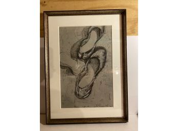 Minimalist Artwork: Black & White Gradient Shoes With Artists Note, Beautifully Framed!