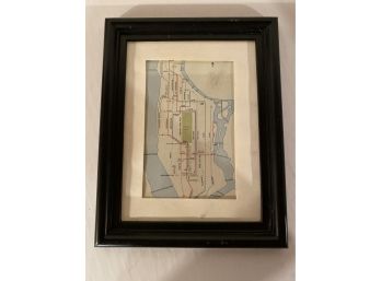 Framed Map Of NYC Grid Street Map