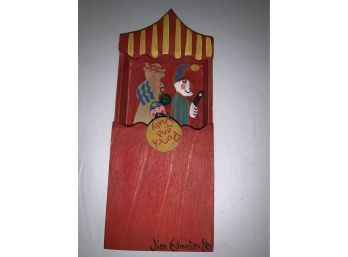 JIM EDMISTON 'Magic Show' Wood Toy Punch And Judy Signed