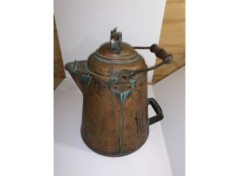 Very Large Antique Copper Kettle Great Patina