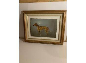 Claude K Harrington Oil On Canvas Signed, Framed And Matted Dog Painting