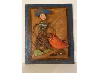 Unique Mixed Media Metal Hanging Artwork, Signed & Titled Eden