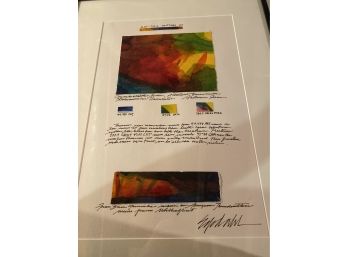 Artists Framed & Signed Color Testing Swatches With Narrative