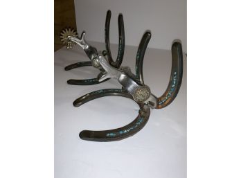 Pair Of Unique Horseshoe Art Sculptures