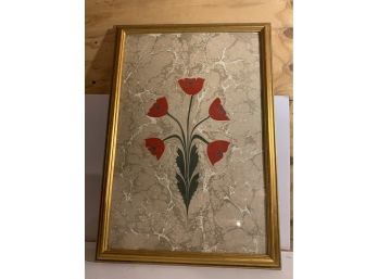 Large Floral Painting Tulip? With Stunning Gold Frame