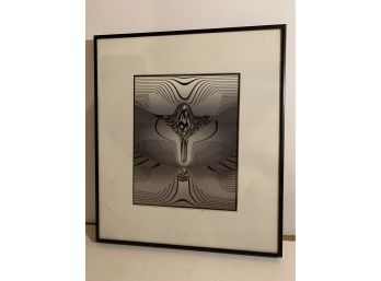 Black And White Surrealist Contemporary Art Framed And Matted