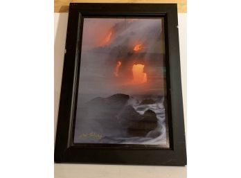 Beautiful Framed Photograph Of Ocean Signed Nick Schwan