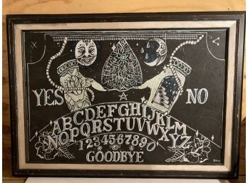 Ouija Weegee Board Mixed Media On Canvas Signed H.Volo Framed