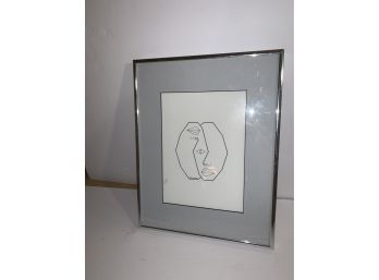 Geometric Art Faces, By Bello-Perello Framed And Matted