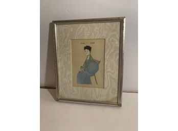 19th Century Watercolor Portrait By Caroline S. Campbell Framed And Matted