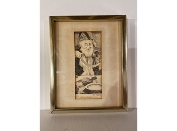 The Israeli Craftsman Signed, Numbered, Limited Edition Print With Gold Frame