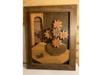 Amazing Wood Relief Wall Art Sculpture W Flowers On Table Signed Cappy #15 Of 150 Made In  1980