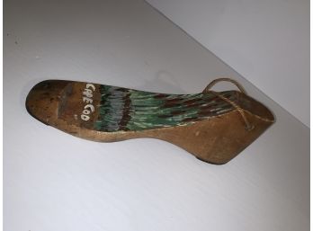 Antique Wooden Cape Cod Shoe Form Metal Bottom