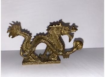 Beautiful Brass Asian Dragon Statue