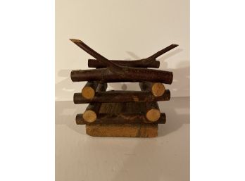 Abstract Wooden Art Sculpture, Signed