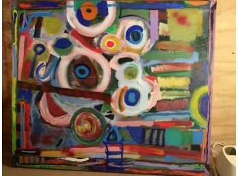 Very Large Abstract Oil On Canvas Signed!