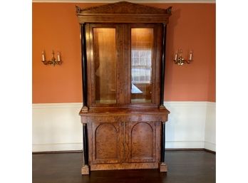 Beautiful Biedermeier Wood Burl Storage Hutch