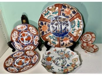 Antique Imari Plate Plus Additional Asian Plates