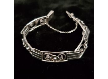 Vintage Sterling Silver John Lauritzen Denmark Floral Bracelet