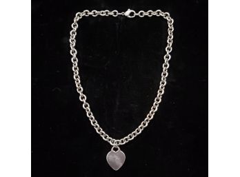 Very Heavy 18' Viking Sterling Silver Heart Necklace