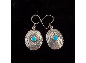 Vintage South Western Sterling & Turquoise Earrings