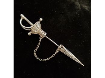 Antique Sterling Sword Sweater Pin