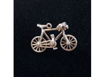 Vintage Sterling Silver Bicycle Charm With Working Wheels