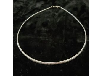 18' Milor 4mm Sterling Silver Omega Necklace Italy