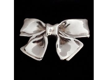 Large 3' Sterling Silver Bow Pin Brooch