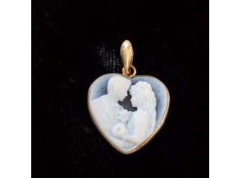 14k Gold Wedgwood Heart Wedding Or Anniversary Charm