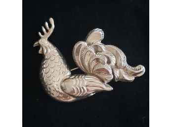 Vintage Sterling Silver Rooster Pendant