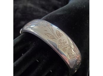 Vintage Birmingham Sterling Silver Hinged Cuff