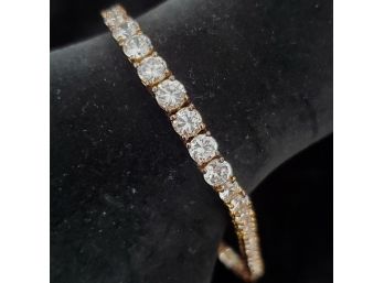 Beautiful Gold Vermeil Sterling Silver Graduated CZ Tennis Bracelet