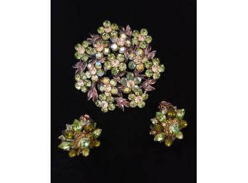 High Quality Vintage Costume Brooch And Earrings