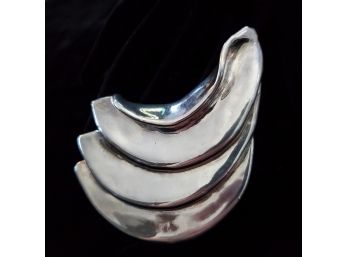 Large Modern Design Sterling Silver Brooch Or Pendant