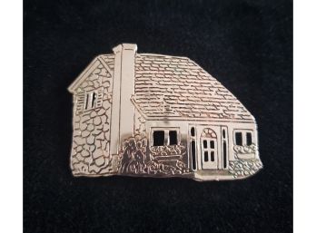 Vintage Sterling Silver Cottage Brooch