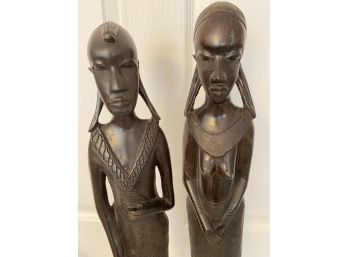 Large And Heavy African Statue Carvings - Good Quality