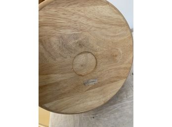 Salad Bowl With New Wooden Salad Utencils