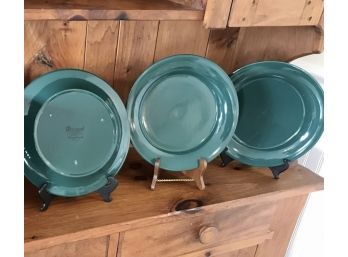 Set Of Eight Franciscan Village Plates In Hunter Green