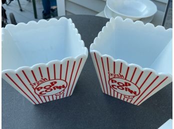 Popcorn! Pair Of Popcorn Bowls