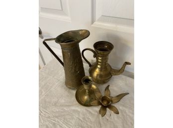 Brass Items Including ( Aladdins Lamp(?)