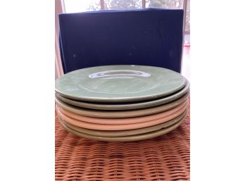 7 Large Pottery Barn Dinner Plates - Little Wear - One Chip On Underside